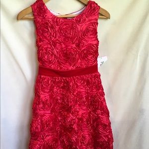 Rare Editions NWT Dress Sz 16 Girls/Teens Red Rosettes Dressy Crinoline